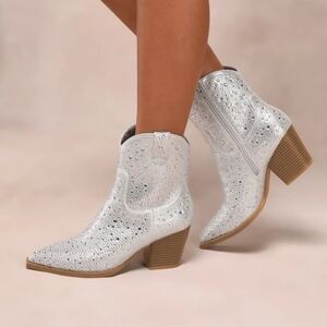 Lulus rhinestone cowgirl boots